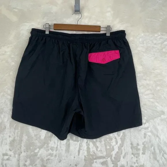 Vintage Columbia Sportswear Company Swimming Shorts Mens XL Black Pink Blue * - Picture 8 of 11